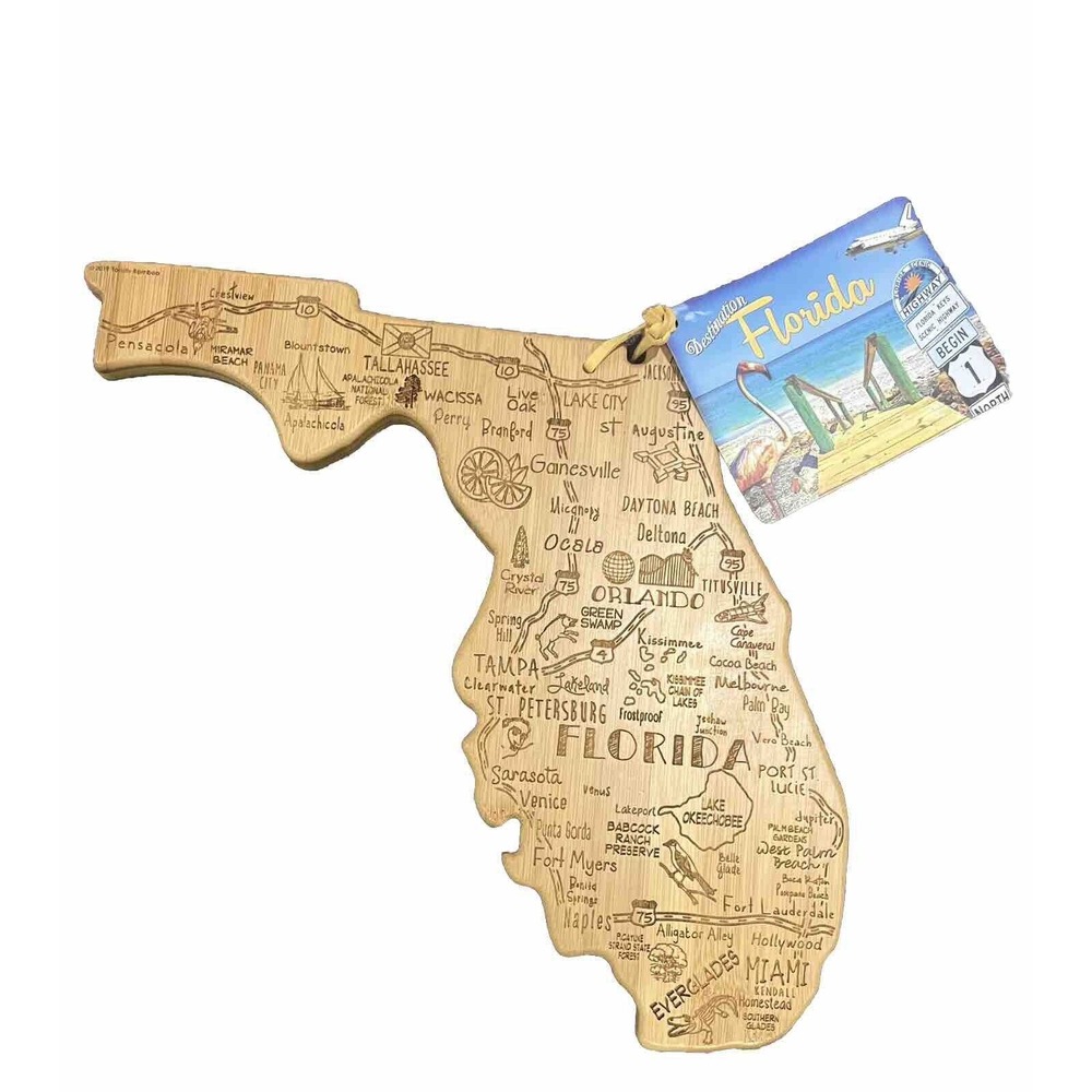 Bamboo Florida Serving Cutting Board Florida Destinations Florida Gifts
